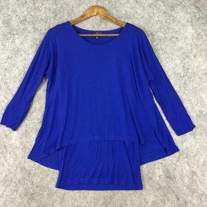 The Limited Top XS Long Sleeve Dolman Layered Tunic Swing Career Casual Blue